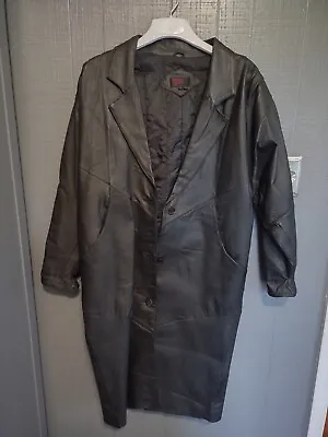 Vintage General Clothing Co. Long Ladies Trench Coat Leather Jacket Size Small • $39.99