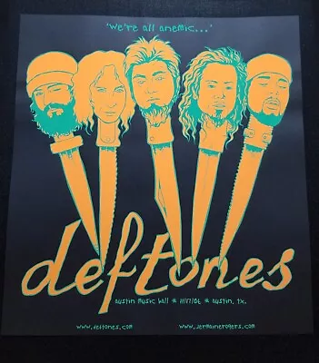 Deftones 2006 Austin Texas Jermaine Rogers AP Concert Poster • $155