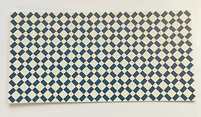 Dollhouse Miniature Tile Flooring Sheet Blue & Cream 1:12 Scale Break Off Pieces • $9.75