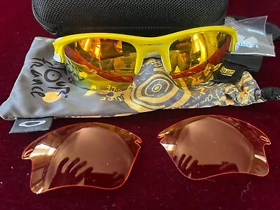 Oakley Fast Jacket Sunglasses Yellow W Gold Lenses Oo 9156-11 71 09 • $69.99