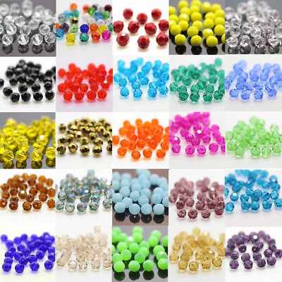 4mm 6mm 8mm 10mm Round Glass Beads Faceted Crystal Beads Jewelry Making Findings • $4.39