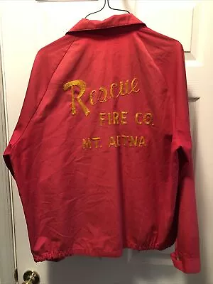 Vintage Fire Department Jacket Rescue Fire Co. Mt. Aetna Pa. Red • $69