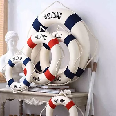 Novelty Nautical Lifebuoy Life Ring Decorations Wedding Party Wall Hanging Decor • £7.55