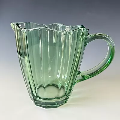 Villeroy & Boch My Garden GREEN Glass Pitcher Optic Paneled 50 Oz Retired • $59.99