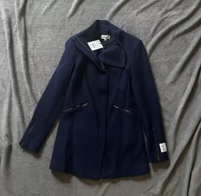 MARCS Merino Wool Coat Long Line Jacket Size 4 6 Witchery Zara Blazer XS Parka • $89