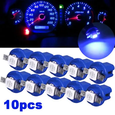 10X T5 B8.5D 5050 SMD Blue Car LED Dashboard Instrument Light Bulb Accessories • $9.03