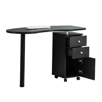 Portable Rolling Manicure Table Nail Desk Station Beauty Salon Cabinet W/Wheel • $118.98