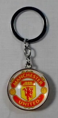 VTG 80's SOCCER TEAM MANCHESTER UNITED FC ENGLAND MARBLE GLASS METALLIC KEYCHAIN • $4.99