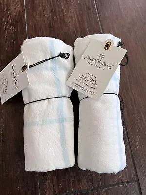 Hearth & Hand Magnolia 2Pk Window Pane Flour Sack Kitchen Towel Cream/Light Blue • $14.99