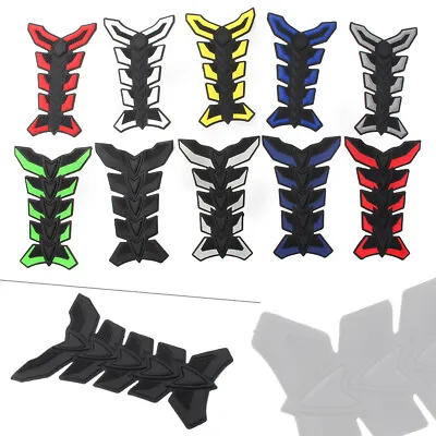 Universal Motorcycle Gas Fuel Oil Tank Pad Fish Bone 3D Decal Sticker Protector • $9.41