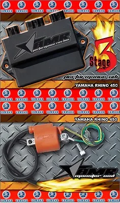 AMR RACING High Performance CDI REV Box + Ignition Coil For Yamaha Rhino 450 S3 • $259.95