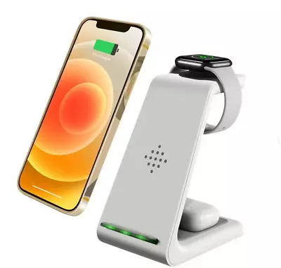 15W Wireless Charger 3in1 Charging Stand Station For Apple &Samsung Watch Earpod • $17.99