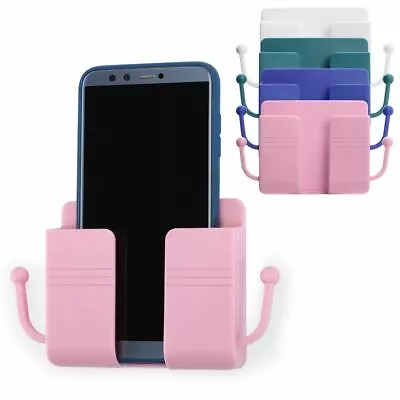 $5.91 • Buy Wall Mounted Mobile Phone Holder Charging Stand Rack Shelf Self Adhesive Bracket