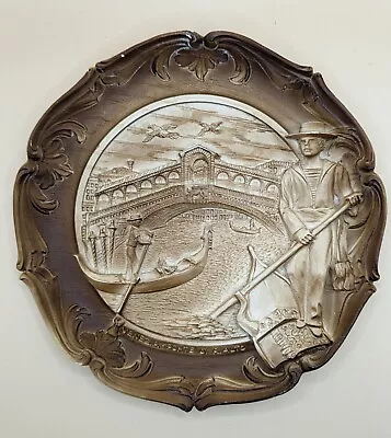 Vintage Ceramic Venice Gondolier Wall Plate Ponte Di Rialto • $42