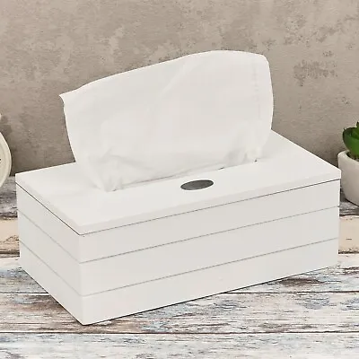 Large Modern Solid Wood Home Office Napkin Tissue Holder Dispenser Box Orginiser • £10.99