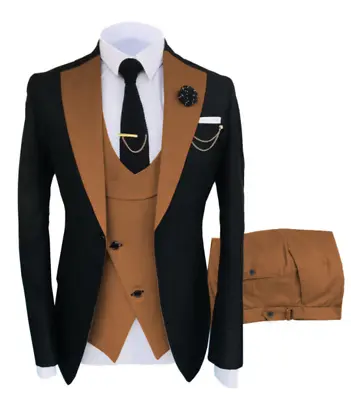 Mens 3 Piece Suit Formal Groomsmen Wedding Tuxedos Suits Blazer+Vest+Pants 42r • $67.49