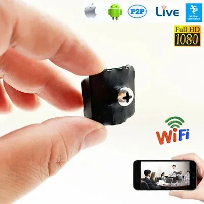 Silver Screw Mini WIFI Wireless IP HD Camera Micro Smallest Nanny Video Recorder • $29.50