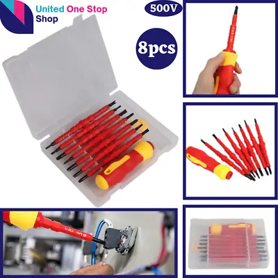 £9.98 • Buy 8Pc Insulated Magnetic Screwdriver Set Electricians Tool Kit With Case Soft Grip