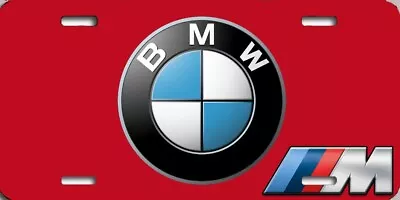 BMW Logo Emblem M3 License Plate Red Background Custom Made To Order • $17.99