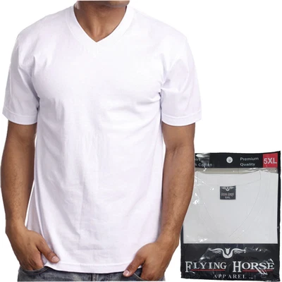 $9.99 • Buy V Neck T Shirt Men's Plain White Color Tee Top Short Sleeve Cotton Shirt Big