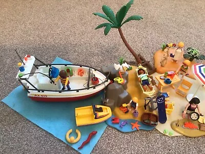 £19.99 • Buy Playmobil Beach Party With Boat Figures & Motor Etc