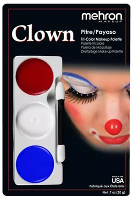 Mehron Tri-Color Makeup Kit- Clown Palette -Halloween Cosplay SFX- .7 Oz - NEW • $15.75