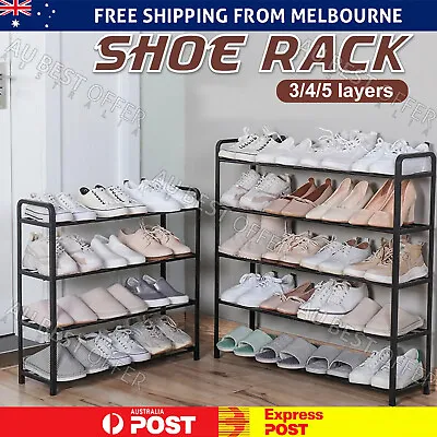 $16.97 • Buy Shoe Rack Storage Organizer Shelf Stand Shelves 3/4/5 Tiers Shoe Storage AU