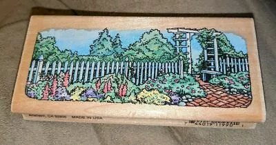 Stampendous Garden Arbor M053 NR 749 Etchling Wood Mounted Rubber Stamp NEW RARE • $8