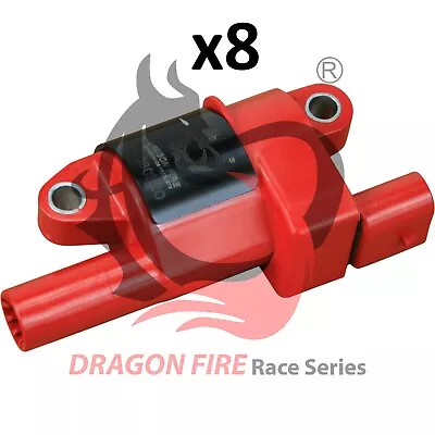 8Pc Dragon Fire Performance Ignition Coils For GM Vehicles Round Style 12573190  • $341.74