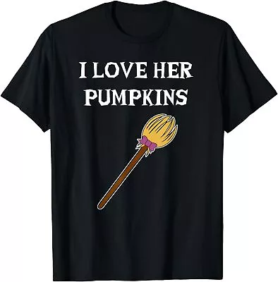 NEW I Love Her Pumpkins Adult Matching Couples Halloween Costume T-Shirt S-3XL • $24.64