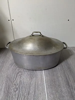 Vintage Super Maid Cookware Aluminum Oval Dutch Oven Roaster W/ #3 Lid • $19.99