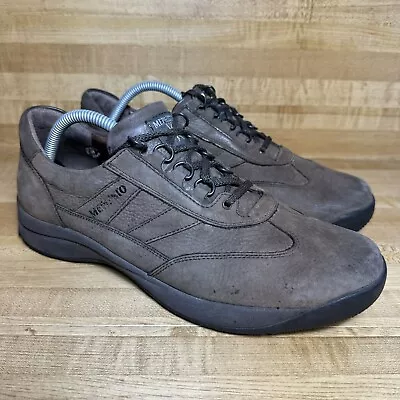 Mephisto Mens Shoes Size 9 Brown Leather Runoff Air Jet Comfort Lace Sneakers • $49.99