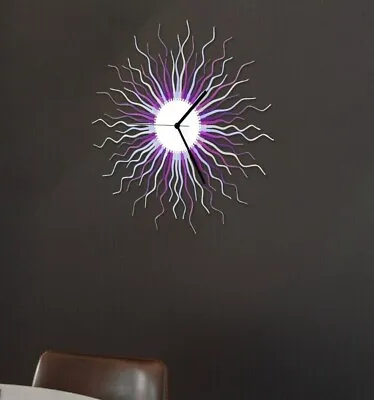 Medusa Lavender - Modern Wooden Wall Clock In Shades Of Purple And Grey • $339