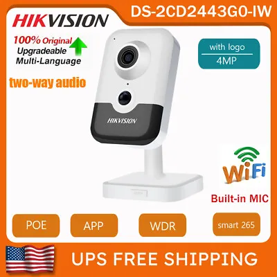 $99.28 • Buy Hikvision Original 4MP WiFi IP Camera DS-2CD2443G0-IW Wireless Indoor Cube MIC