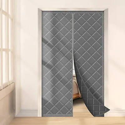 Magnetic Thermal Insulated & Cold-Resistant Door Curtain Dual Use Thick Cotton  • £18.99