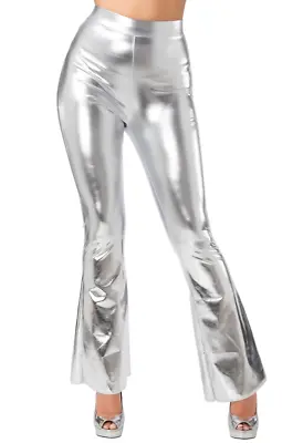 NEW Silver Retro Flares 70s Hippie Disco Alien Halloween Fancy Dress Accessories • £14.99