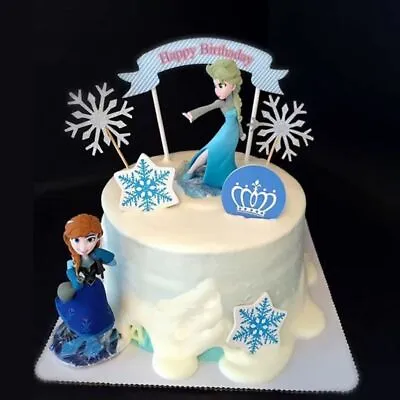 £2.59 • Buy Disney Frozen Anna  Elsa Cake Topper Figure Statue Birthday Cake Decor