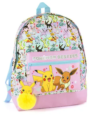 Pokemon Backpack Pikachu Eevee Besties Pink Glitter Bag One Size • $36.95