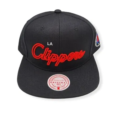 Mitchell & Ness Los Angeles Clippers Neon Script Adjustable Snapback Hat Cap • $34.99