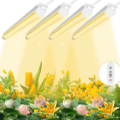 4Pack 4FT T8 LED Grow Light 40W Full Spectrum LED Plant Light Fixture With Timer • $59.66