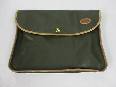 Land Rover Document Portfolio Bag Satchel Green 14x10 In Leather Trim Mulholland • $59.99