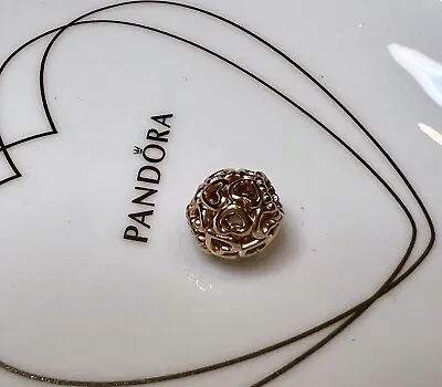 Genuine Pandora Rose Gold Openwork Hearts ALE R Charm • £15