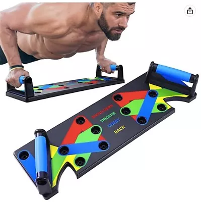 9 In 1 Push Up Rack Board System Fitness Workout Train Gym Exercise Stands • £16.87