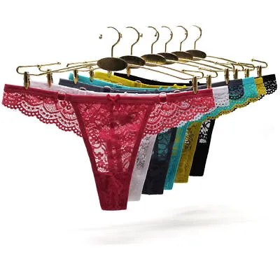 £3.99 • Buy 6 Pack Women Sexy Lace Underwear Panties Brief Bikini Knickers Thongs G-string