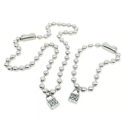 UNO De 50 Women Stainless Steel Bead Lock Pendant Bracelet Necklace Jewelry Set  • $14.23