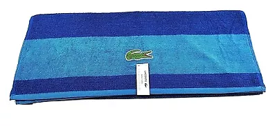 Lacoste Blue Bath Towel 100% Cotton 30  X 52  Blue Big Crocodile Logo  • £28.46