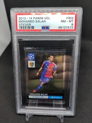 2013 Panini UEFA Champions League Sticker Mohamed Salah RC #302 PSA 8 Rookie • $109.99