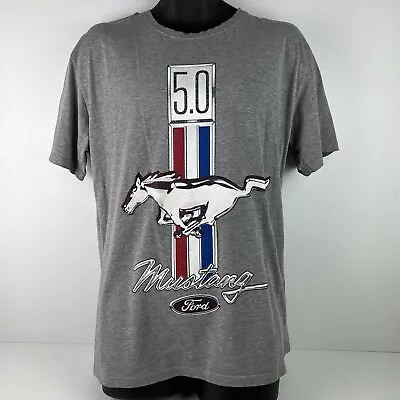 Ford Official Mustang Logo Graphic T-Shirt Mens M Grey/White 53/75 • $39.99