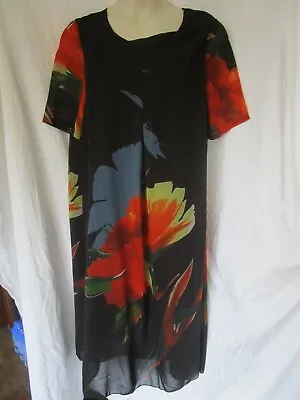 MISSLOOK Multi-Coloured Maxi Dress Lined Short Sl Sz 3XL (16-18) Exc Cond • $6.99