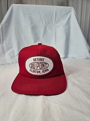 New K Products DuPont Retiree Red Snapback Patch Trucker Cap Farmer Hat Vintage • $11